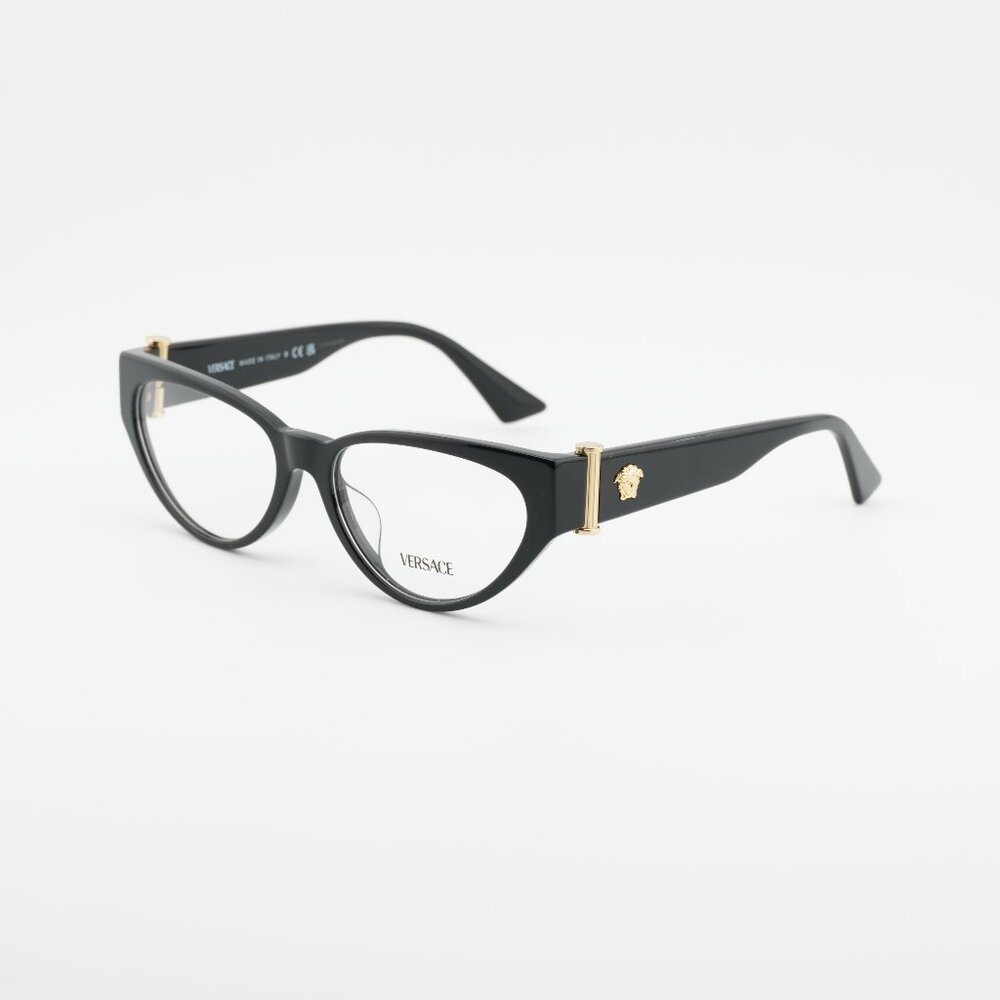Versace VE3366F GB1 Eyeglasses Black 55mm Cat Eye Frame